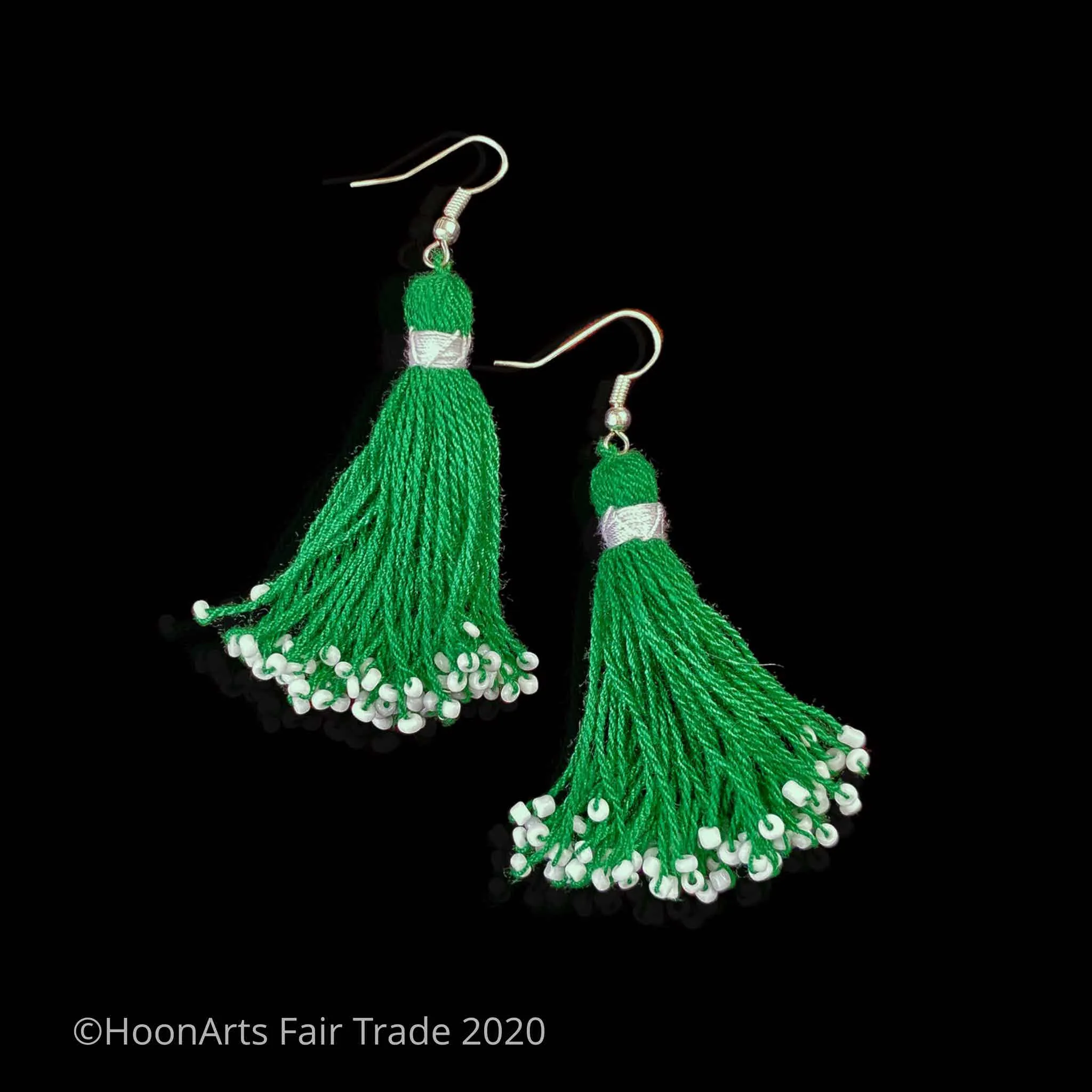 Handmade Beaded Tassel Earrings from Tajikistan