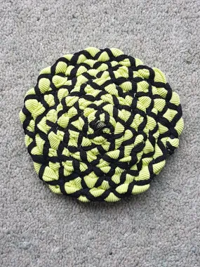 Handmade Coaster Lime Green Black