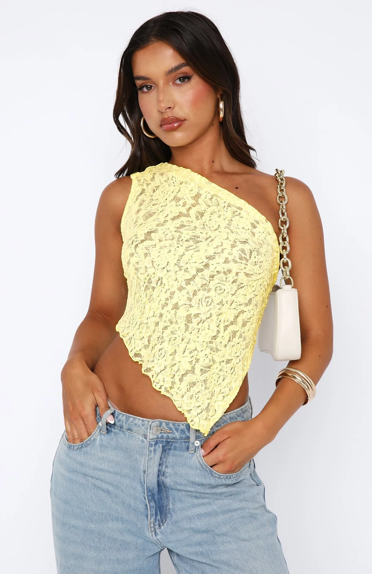 It's A Love Story Lace Top Lemon