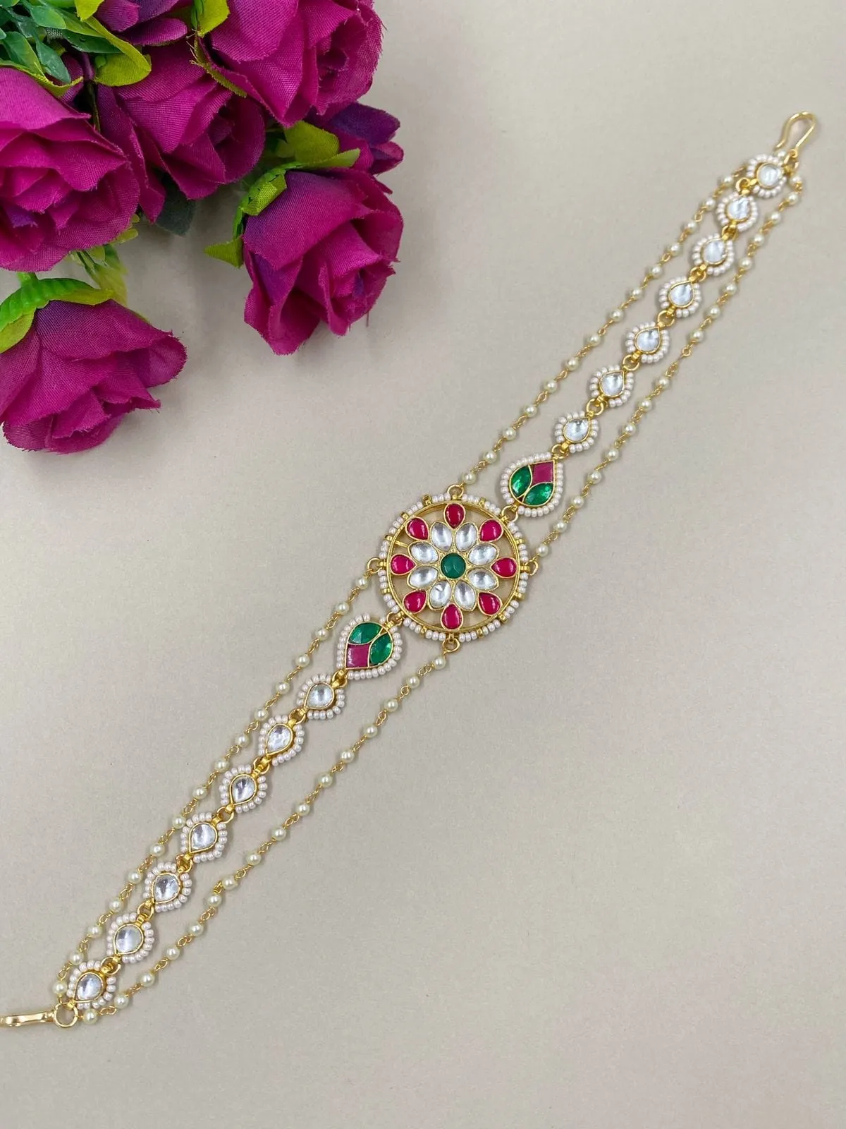 Jadau Takker Kundan Sheeshphool Matha Patti Cum Choker For Weddings By Gehna Shop