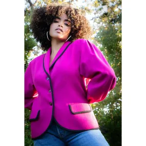 JAEGAR 80's Fuchsia Wool Blazer | Size M/L