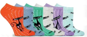 K Bell Shag Cat Pin Dot No Show Socks