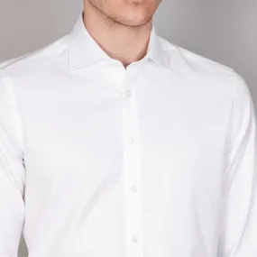 Long Sleeve Business Shirt - Textured - White