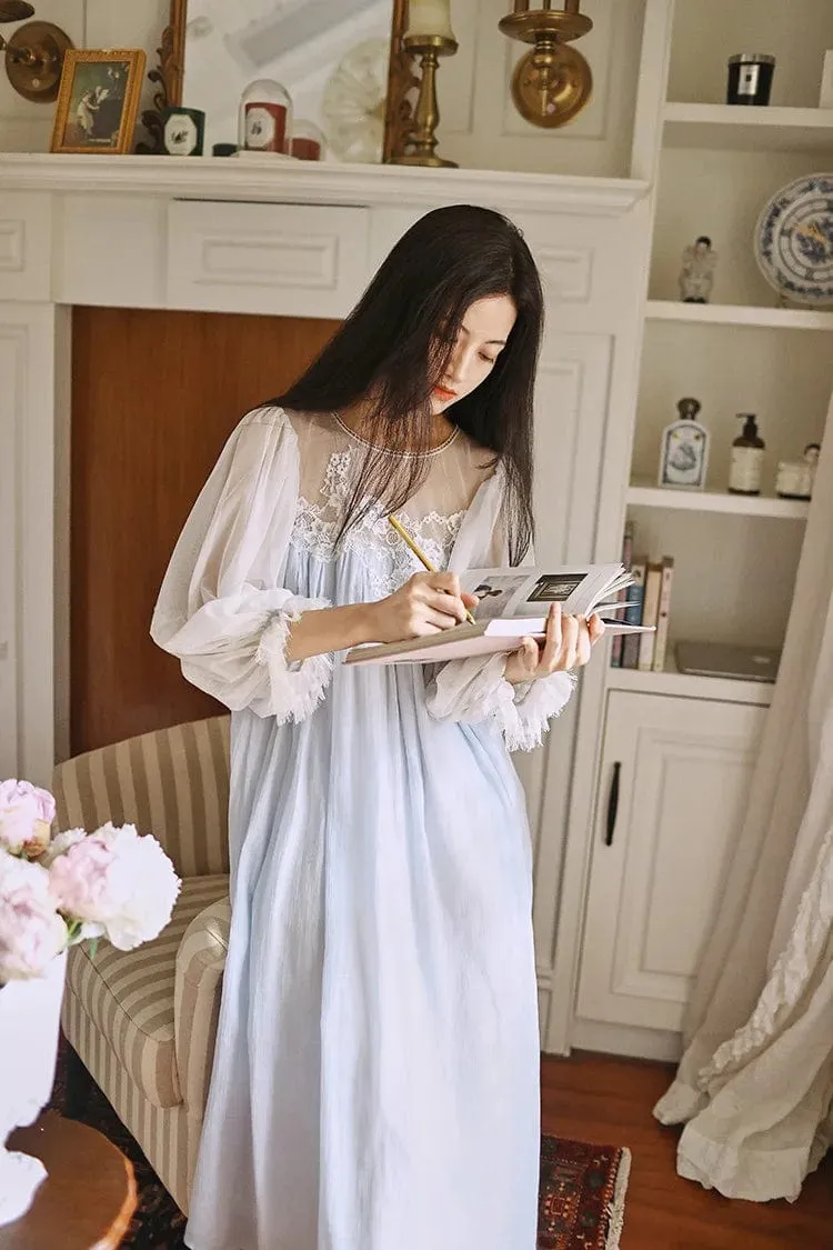 Madeleine Cotton Sleepwear, Blue or White