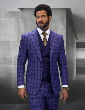 MANTUA 3 PC SAPPHIRE MODERN FIT SUIT