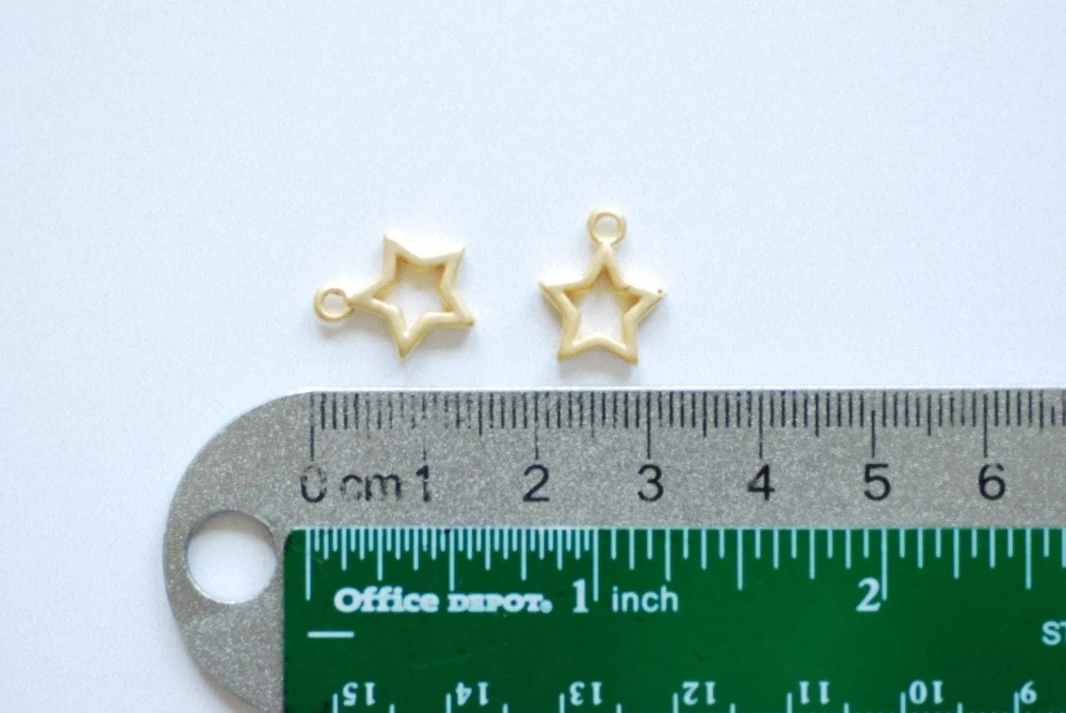 Matte Vermeil Gold Star Charm, 18k gold plated over Sterling Silver Open Star Charm, Gold Open Star, Star Connector Link, Shooting Star, 61