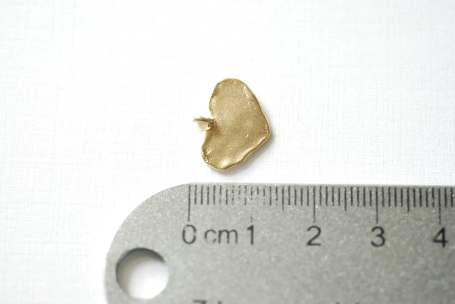 Matte Vermeil Wholesale Gold Heart Charm - 18k gold plated over sterling silver heart pendant, Gold Flat Stamping Heart Blanks, Personalize Heart, 87