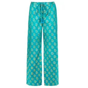 Meera Turquoise Cotton Lounge Pants