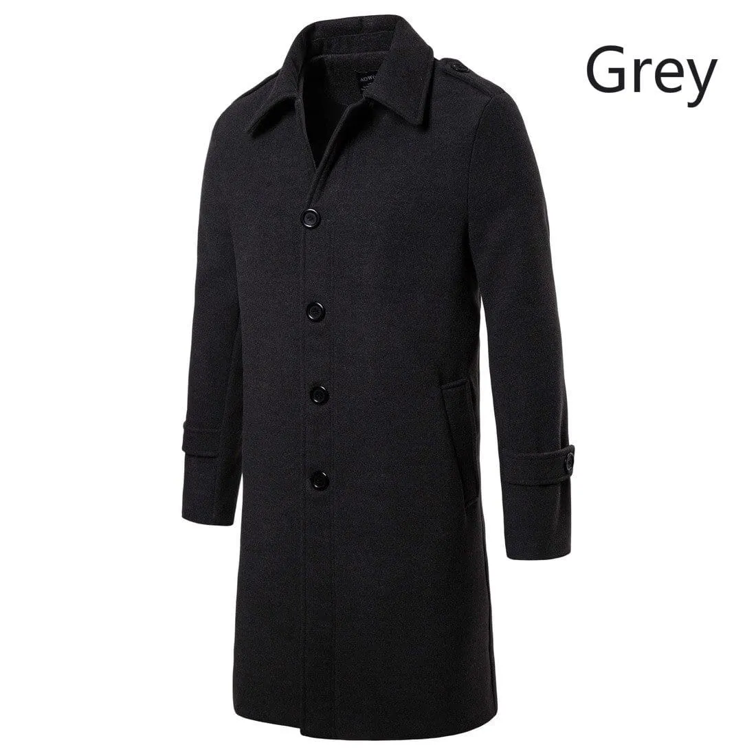 Men's Gothic Pure Color Single-breasted Long Coats