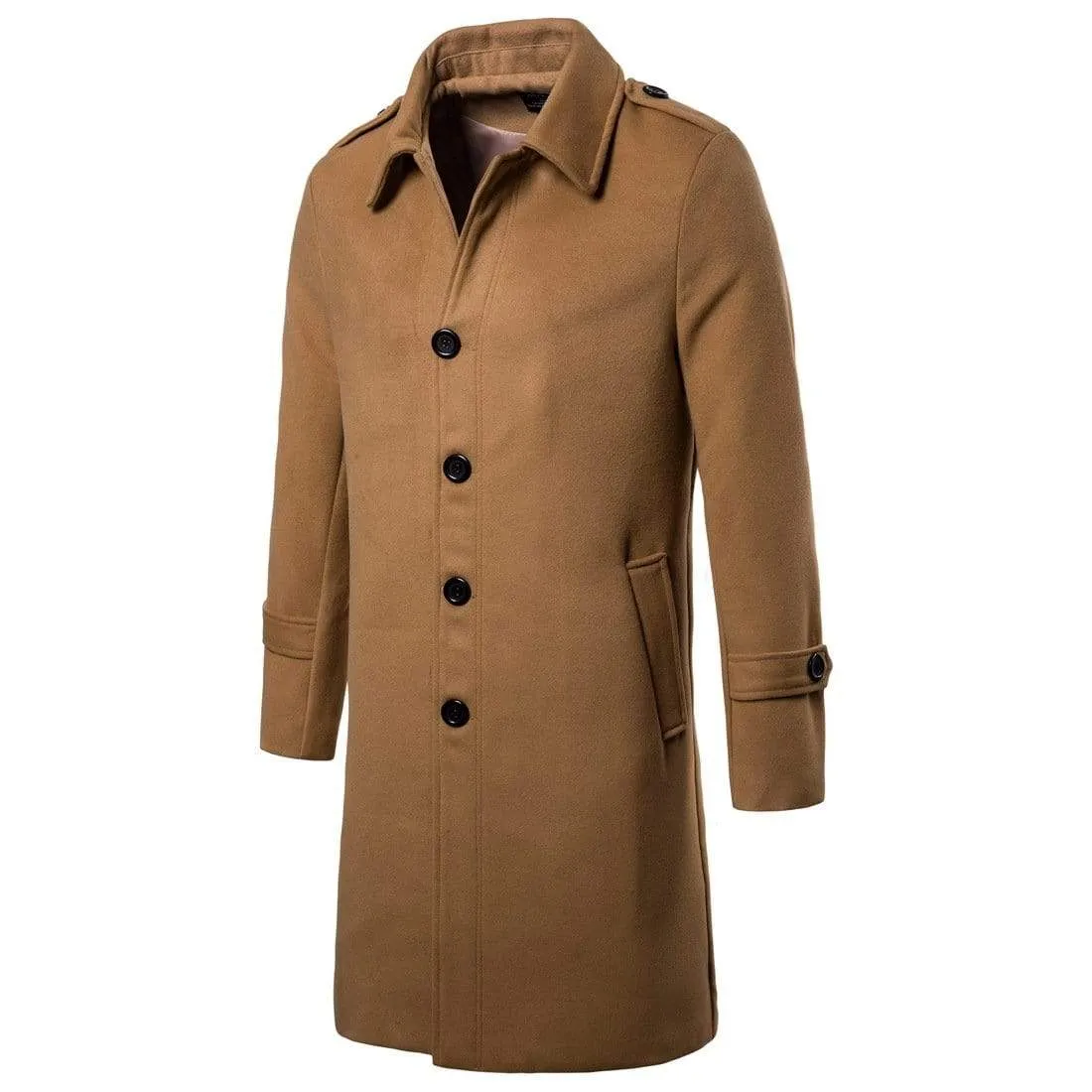 Men's Gothic Pure Color Single-breasted Long Coats