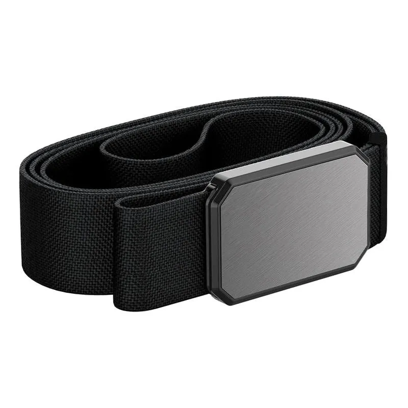 Men's Stretch Nylon Magnetic Metal Buckle Belt Elastic Jeans Belt