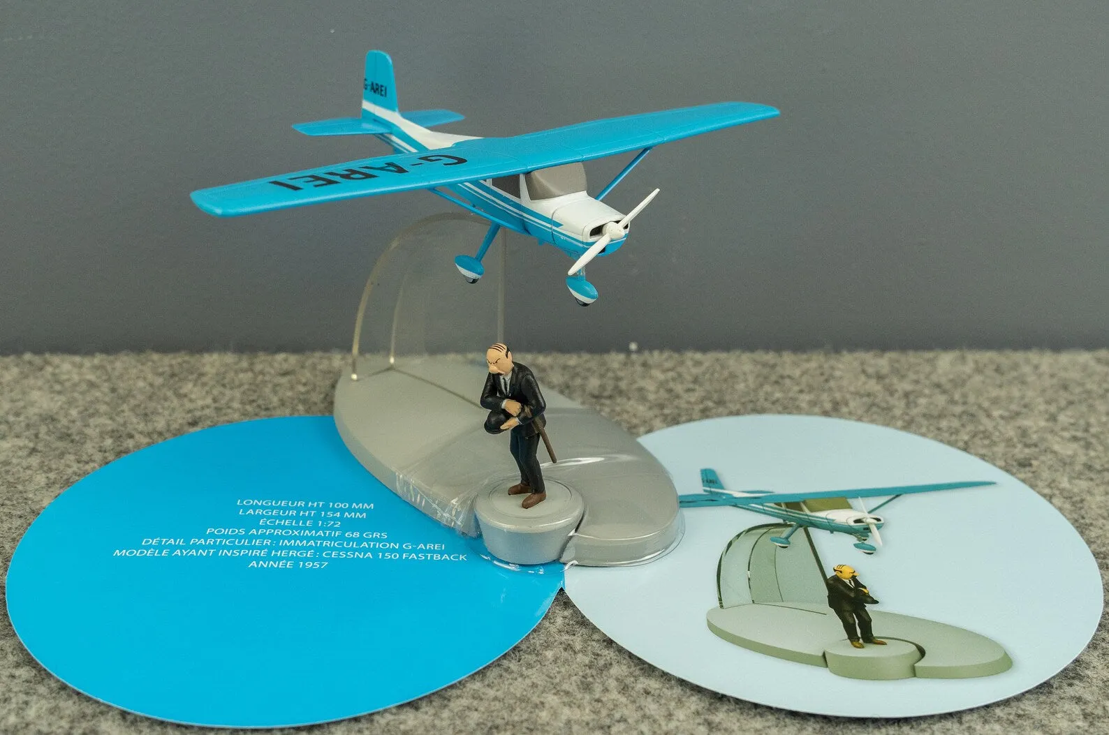 Moulinsart Avion Tintin 29543 Mullers Blue Plane: Black Island Hachette Model #23