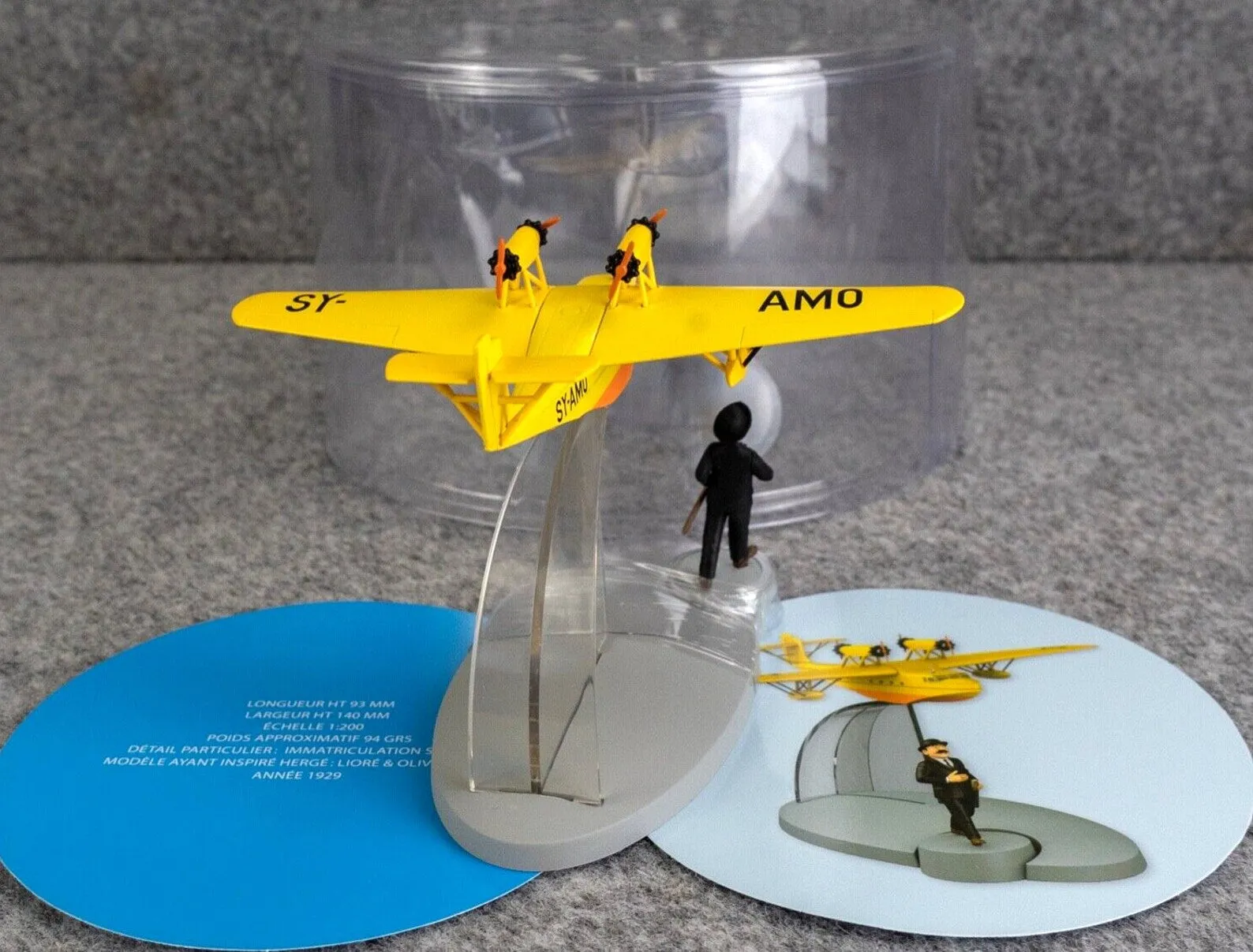 MOULINSART TINTIN Plane 29545 Yellow Seaplane: Ottokars Sceptre Hachette Avion #25