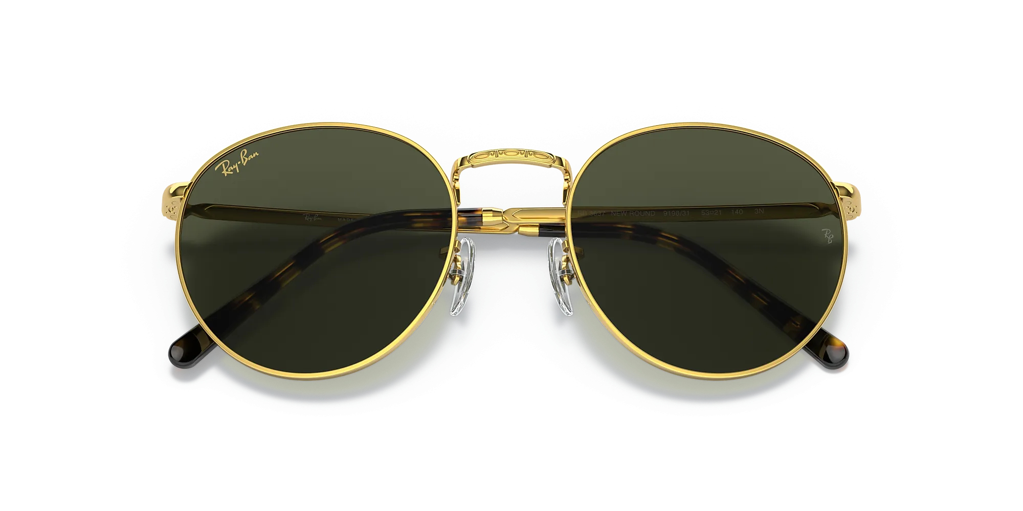 New Gold Round Metal Ray-Bans