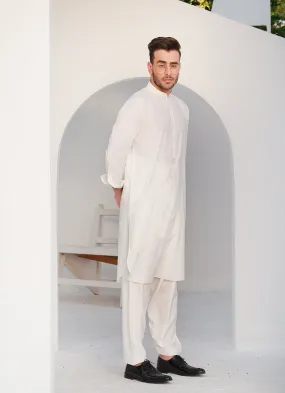 Plain White Heaven Egyptian Cotton Shalwar Kameez