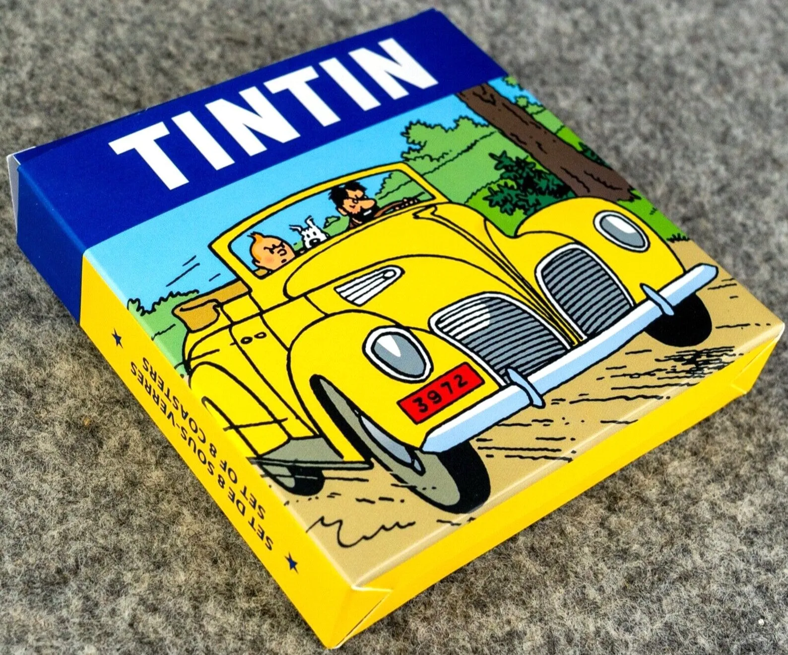 "Le Voitures Tintin" Coaster set x8 by Moulinsart Fine Card Car Placemat