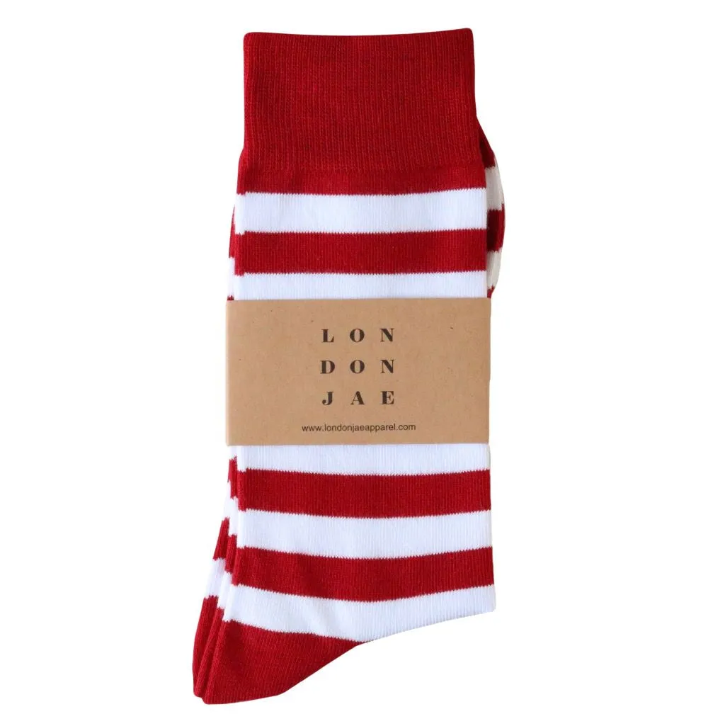 Red and White Striped Socks