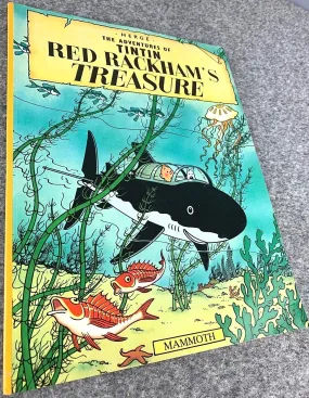 Red Rackhams Treasure - Tintin Mammoth UK Paperback Edition Book 1990s