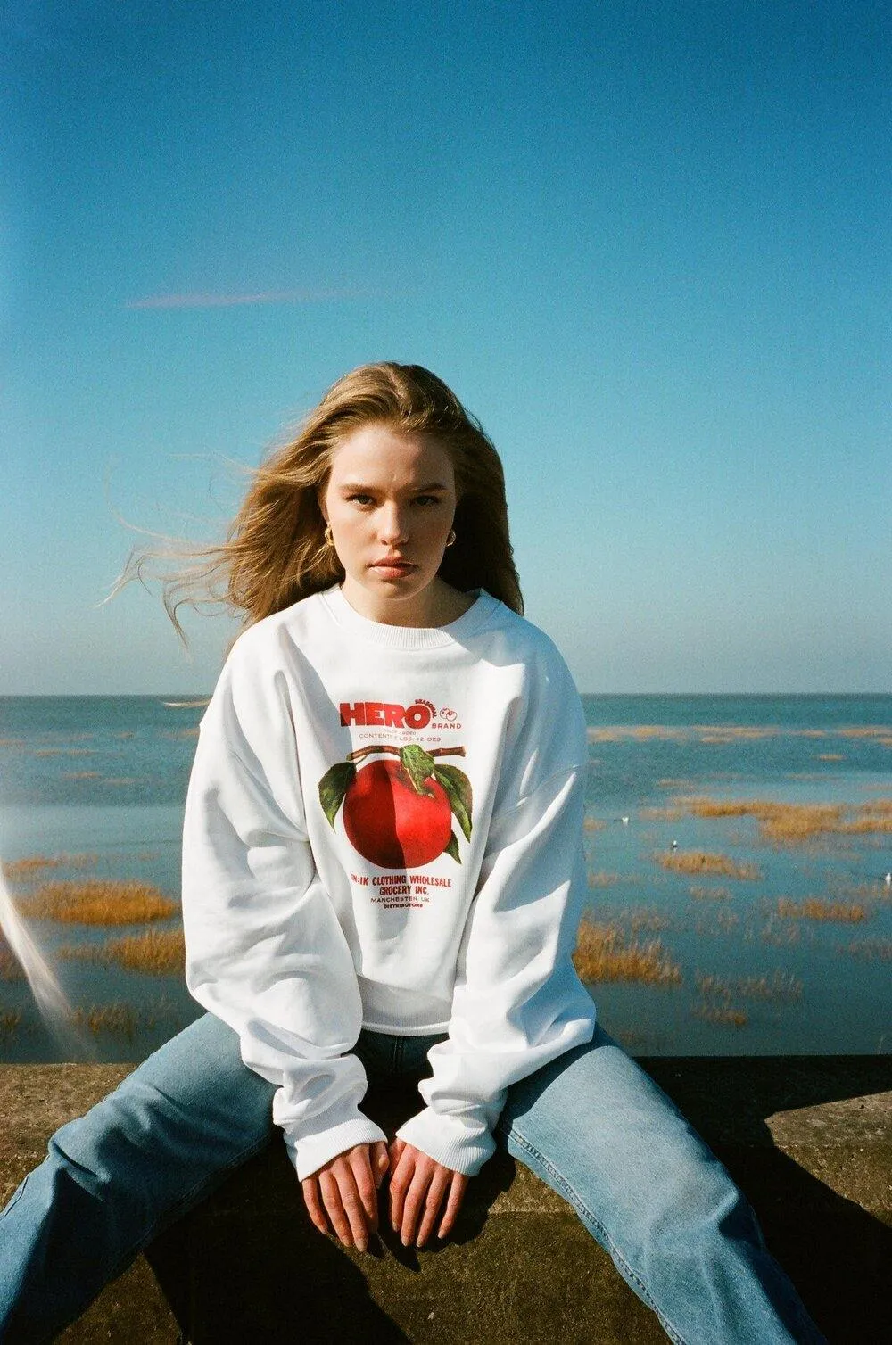 Seasonal Hero 'Apple Branch' Oversized Sweater - Organic White