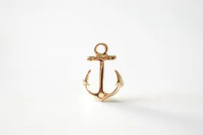 Shiny Vermeil Wholesale Gold Anchor Connector - 18k gold plated over sterling silver, Gold Anchor Link Spacer Connector, Nautical Anchor Charm, 101