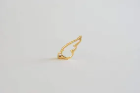 Shiny Vermeil Wholesale Gold Angel Wing Charm- 18k gold plated over sterling silver, Tiny Angel Wing Charm, Gold Angel Wing, Bird Wing Charm