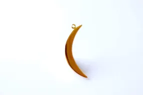 Shiny Vermeil Wholesale Gold Crescent Moon Charm- 18k gold plated over Sterling Silver, Gold Half moon charm pendant, Gold Tusk Charm, Gold Moon, 46