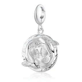 Silver Pisces Zodiac Charm