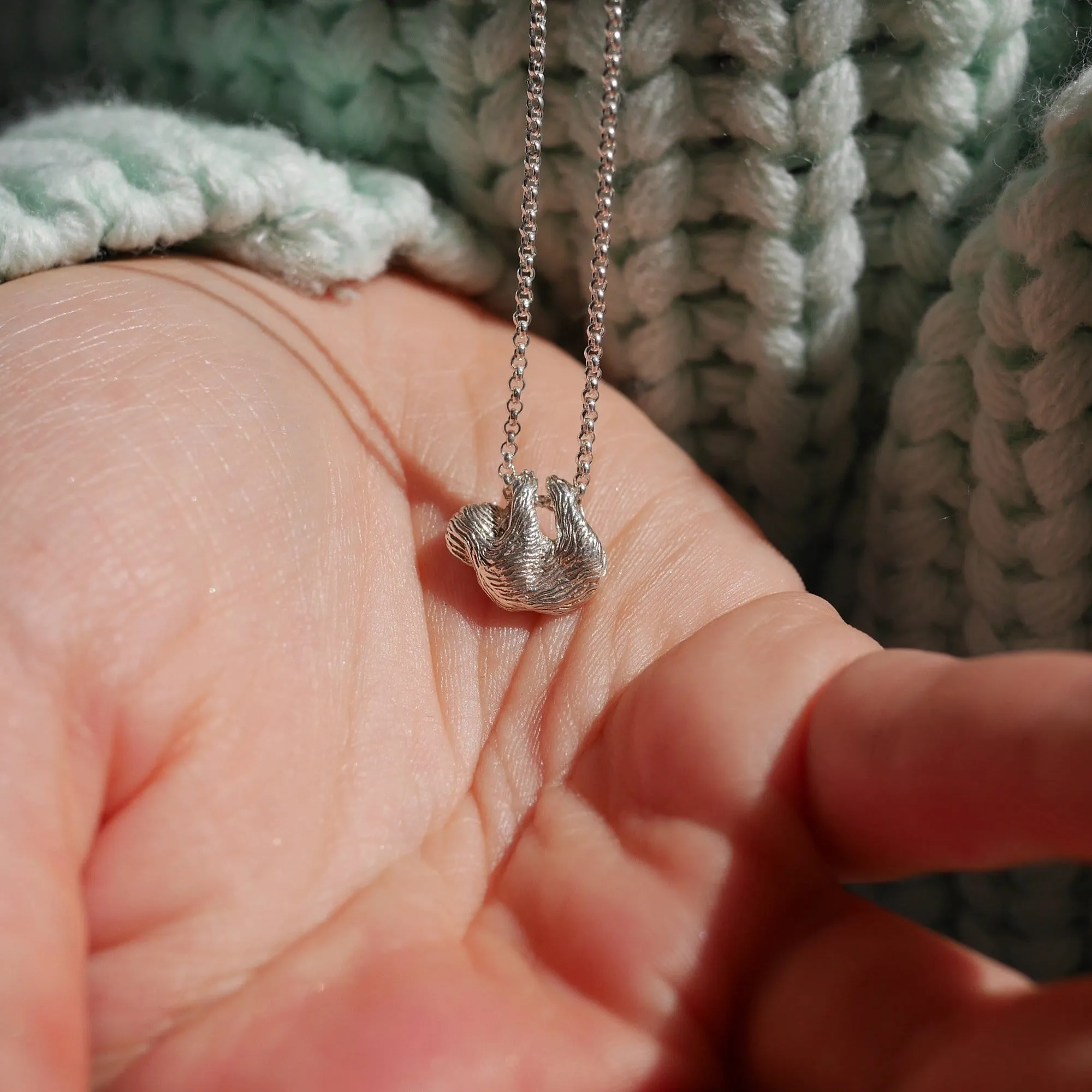 Silver Sloth Necklace