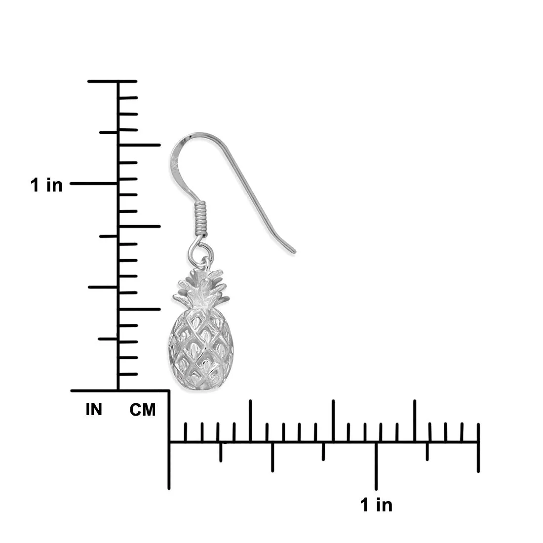 Sterling Silver Pineapple Dangle Earrings