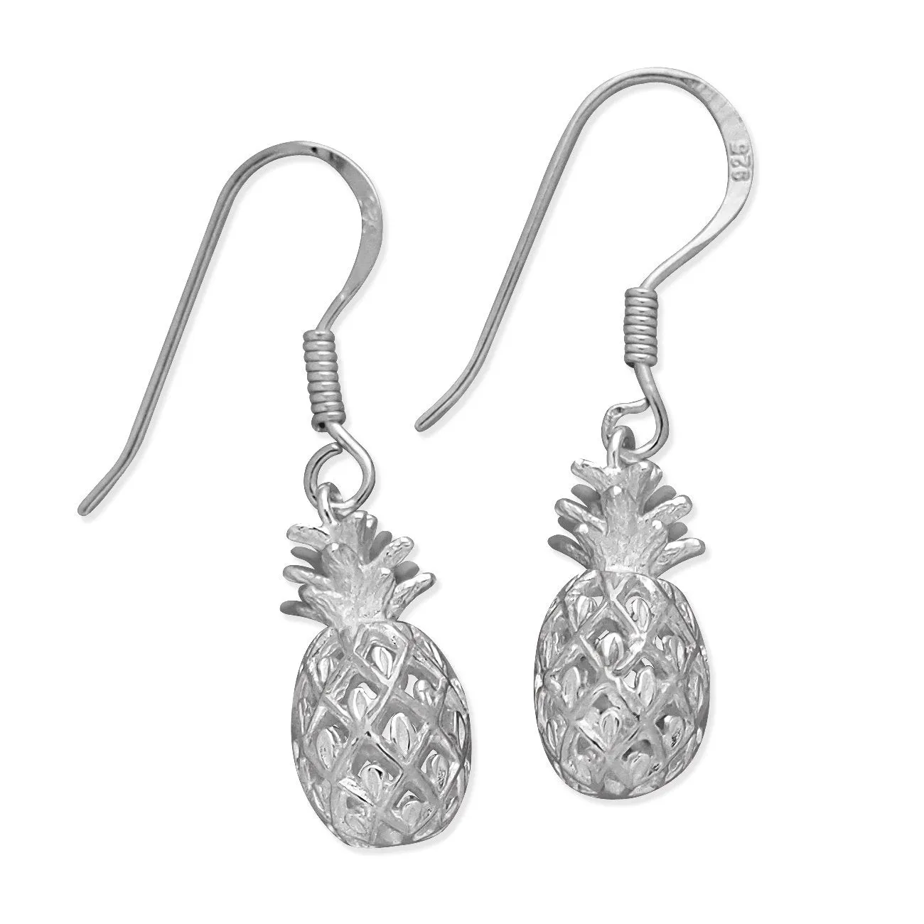 Sterling Silver Pineapple Dangle Earrings