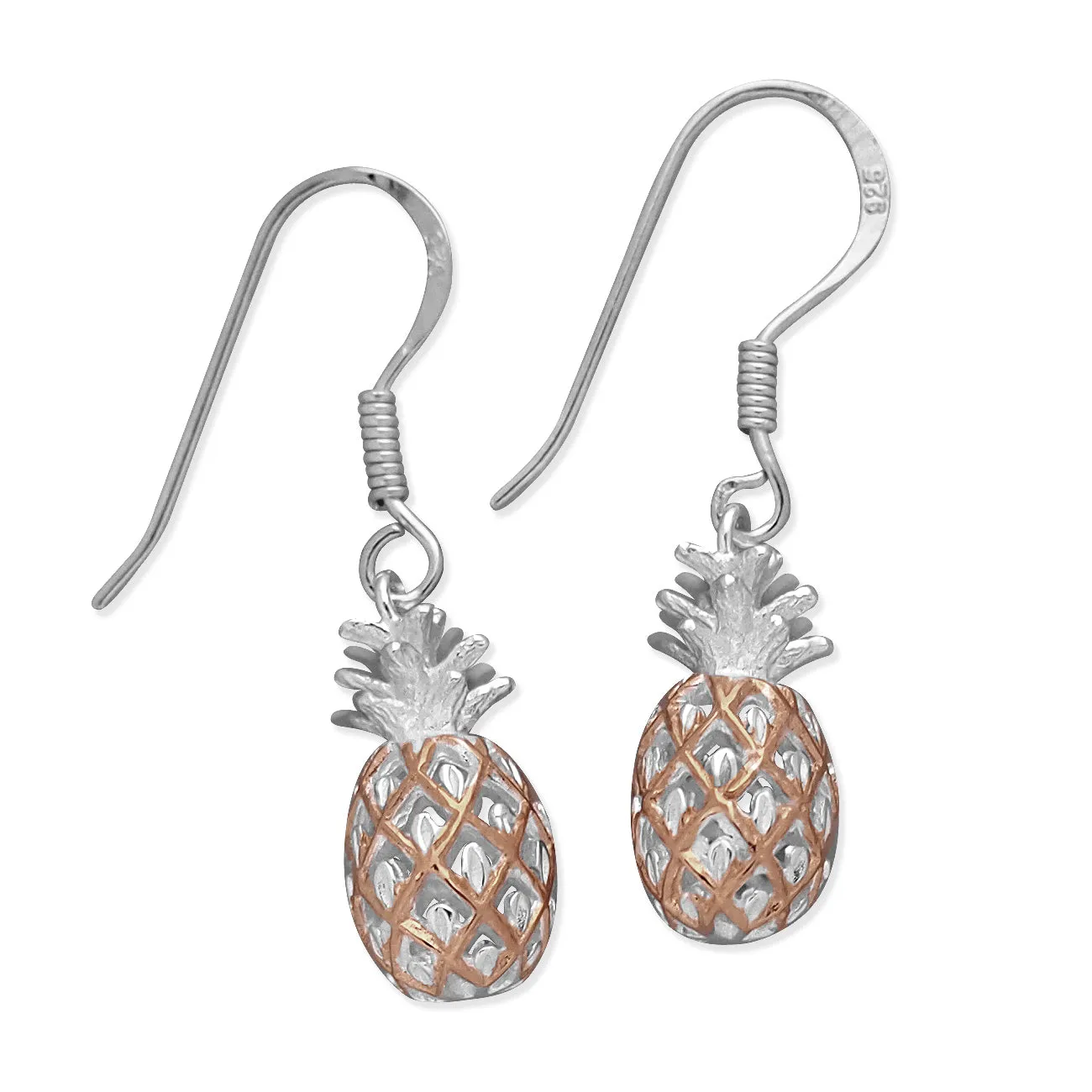 Sterling Silver Pineapple Dangle Earrings