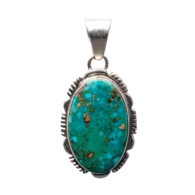 Sterling Silver Royston Turquoise Pendant | Larry Yazzie