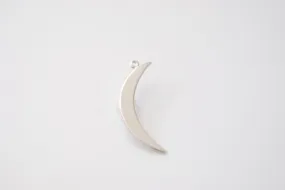 Sterling Silver Wholesale Crescent Moon Charm- 925 Silver Half Moon Charm, Half moon charm pendant, Silver Tusk Charm, Gold Moon, 46