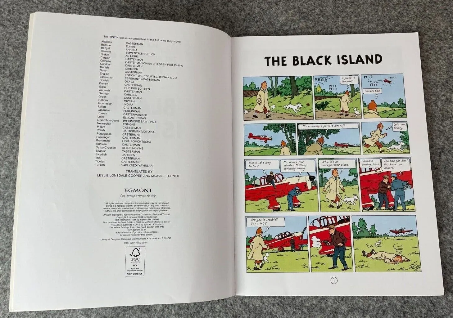 The Black Island Tintin Book Egmont UK Paperback Edition