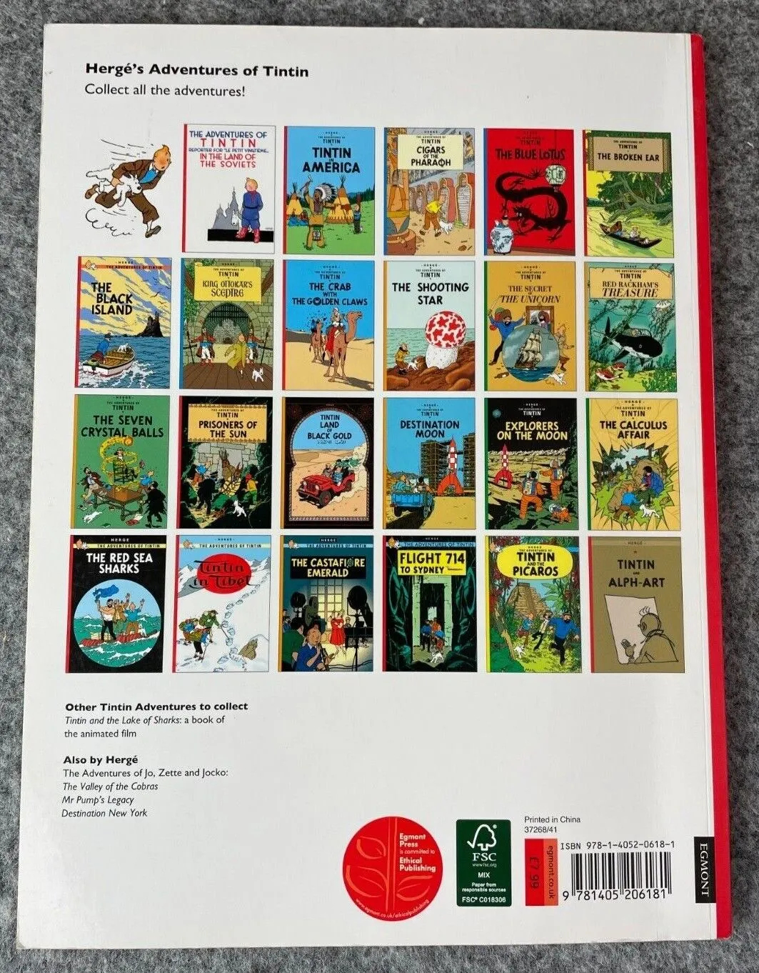 The Black Island Tintin Book Egmont UK Paperback Edition