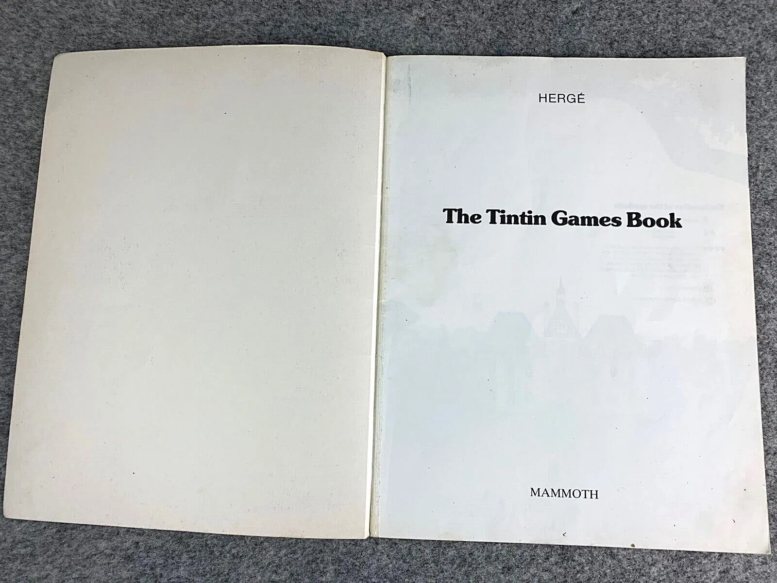 The Tintin Games Book - Vintage Tintin Mammoth UK Paperback Edition Book 1990