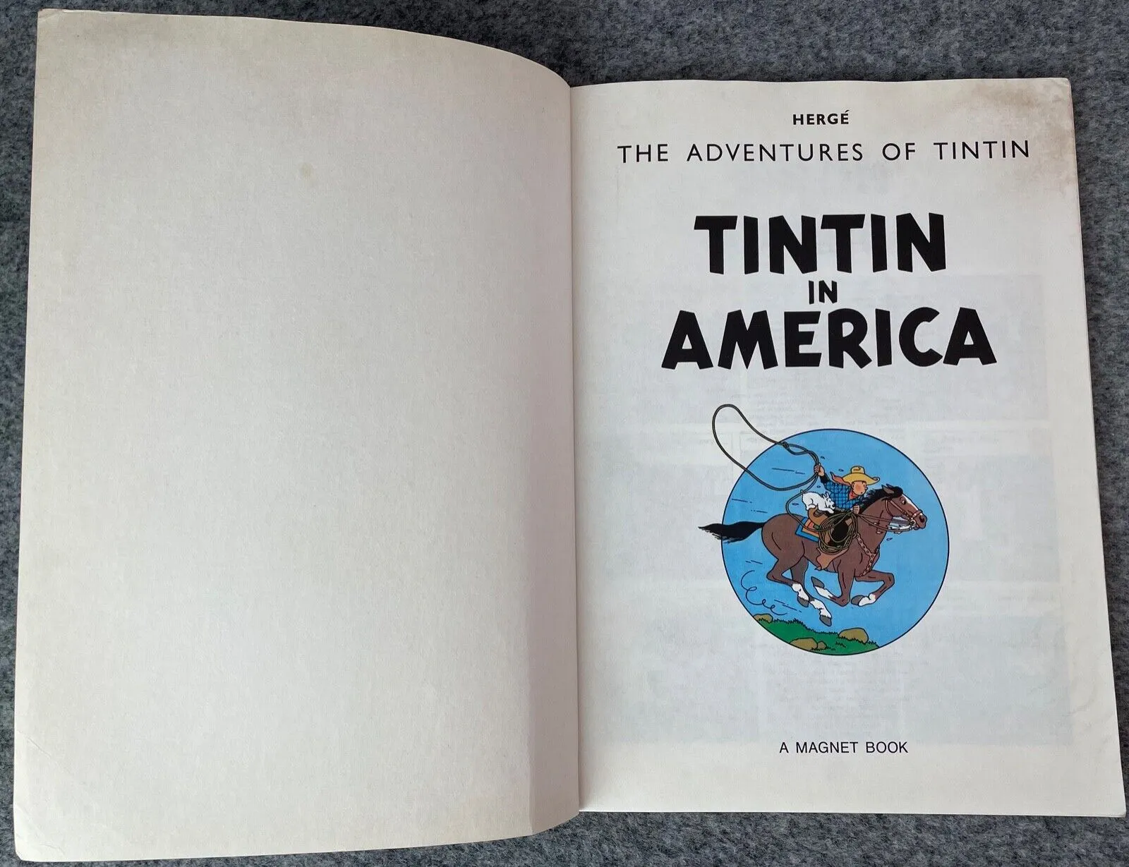 Tintin in America - Tintin Magnet UK Paperback Edition Book 1980s