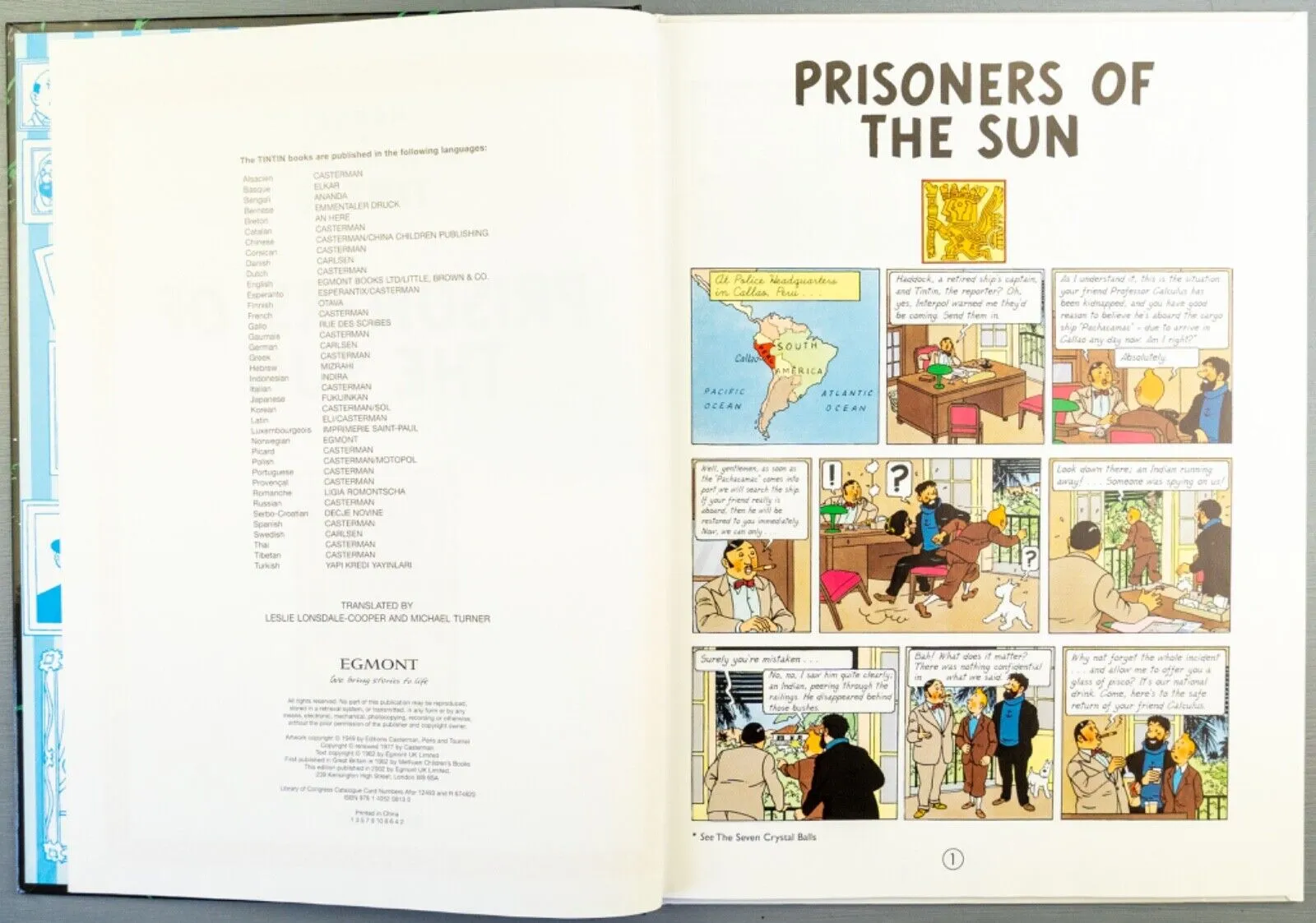 Tintin Prisoners of the Sun: Egmont 2000s Hardback Book UK Edition