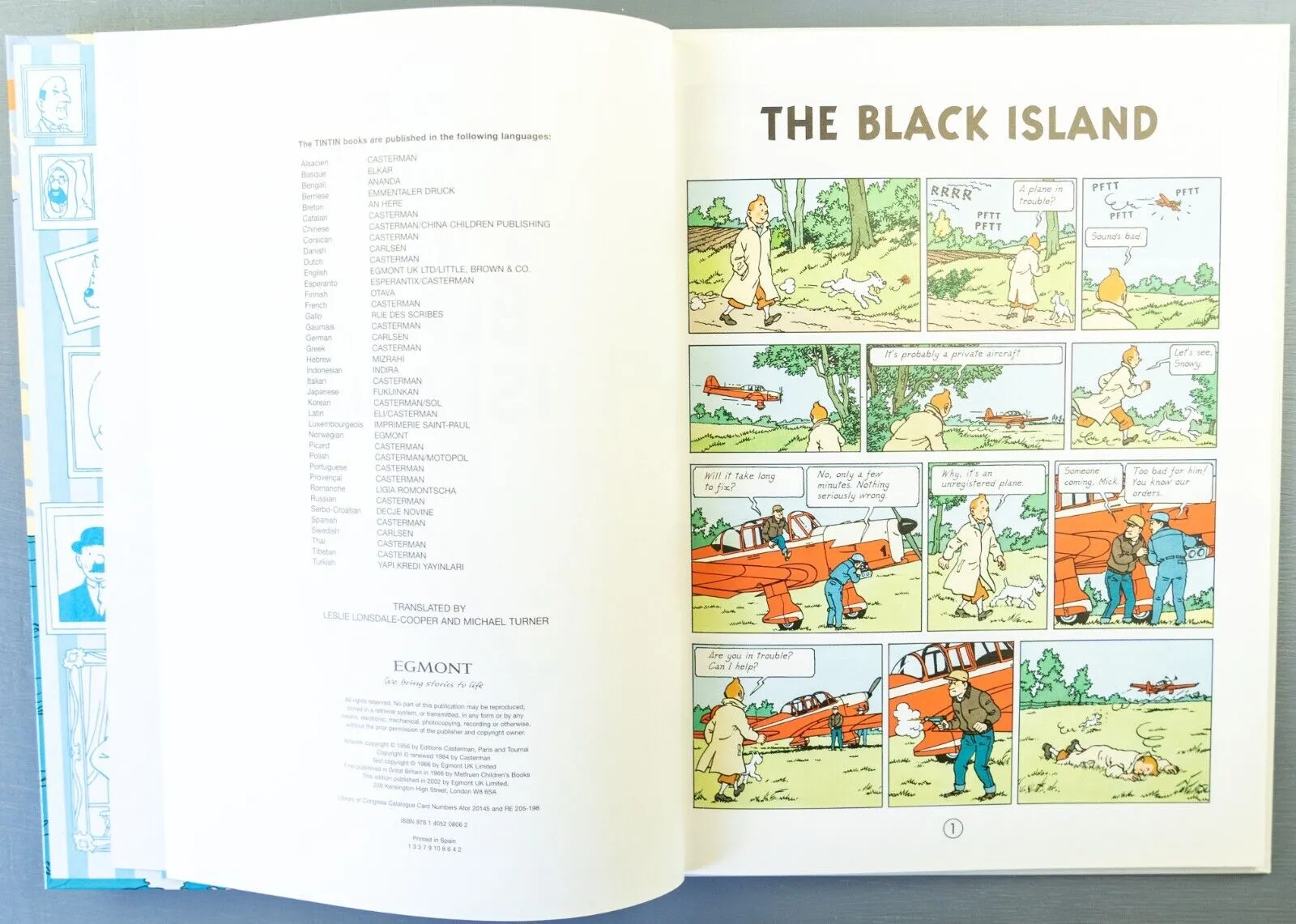 Tintin The Black Island: Egmont 2000s Hardback Book UK Edition