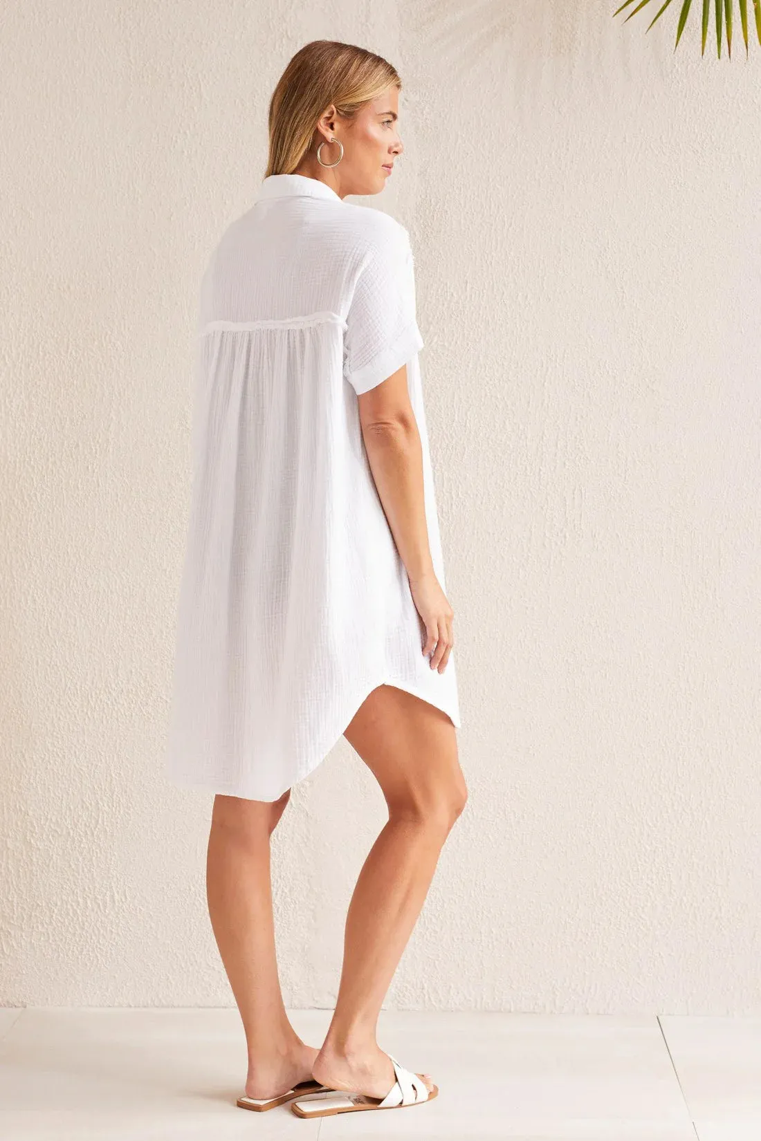 Tri 1656O Cotton Gauze Shirt Dress