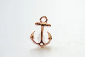 Vermeil Rose Wholesale Gold Anchor Connector - 18k gold plated over sterling silver, Rose Gold Anchor Link Spacer Connector, Nautical Anchor Charm,101