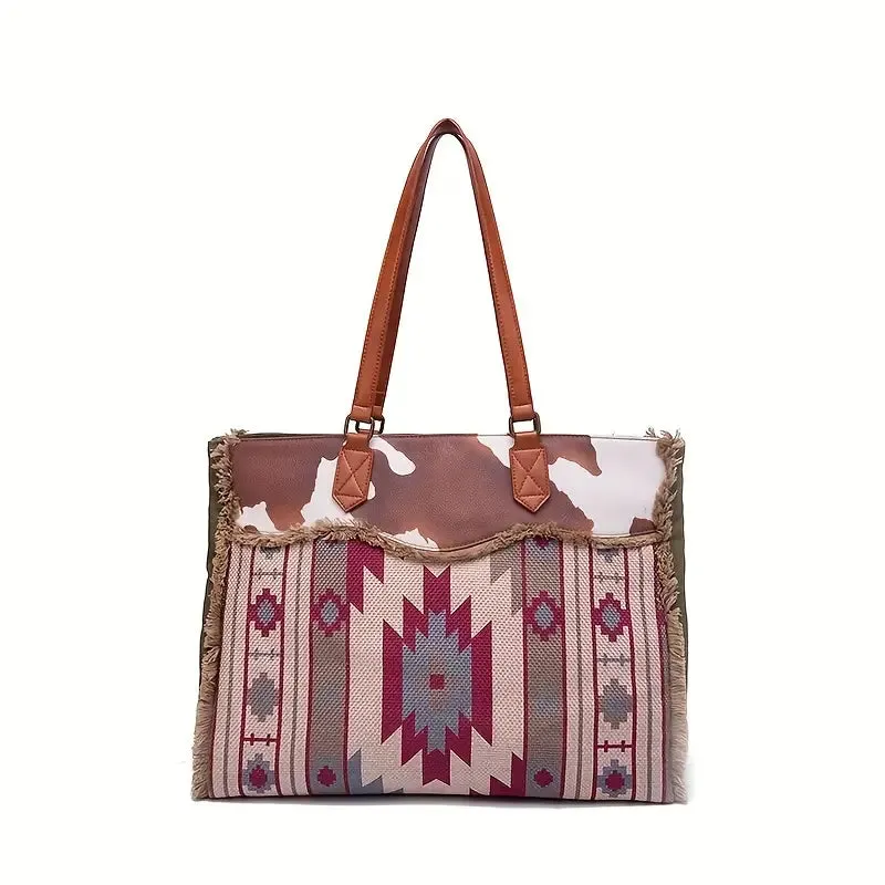 Western Tote Bag with Wallet at Bling & Bloom's Boutique |  Cow Print Shoulder Bag