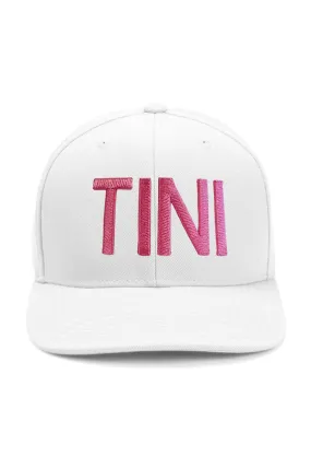 White TINI Snapback Hat Hot Pink