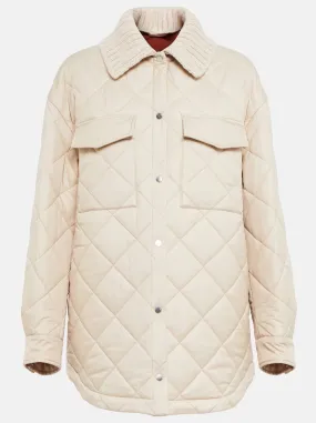 Women’s Diamond Quilted Jacket with Knit Collar