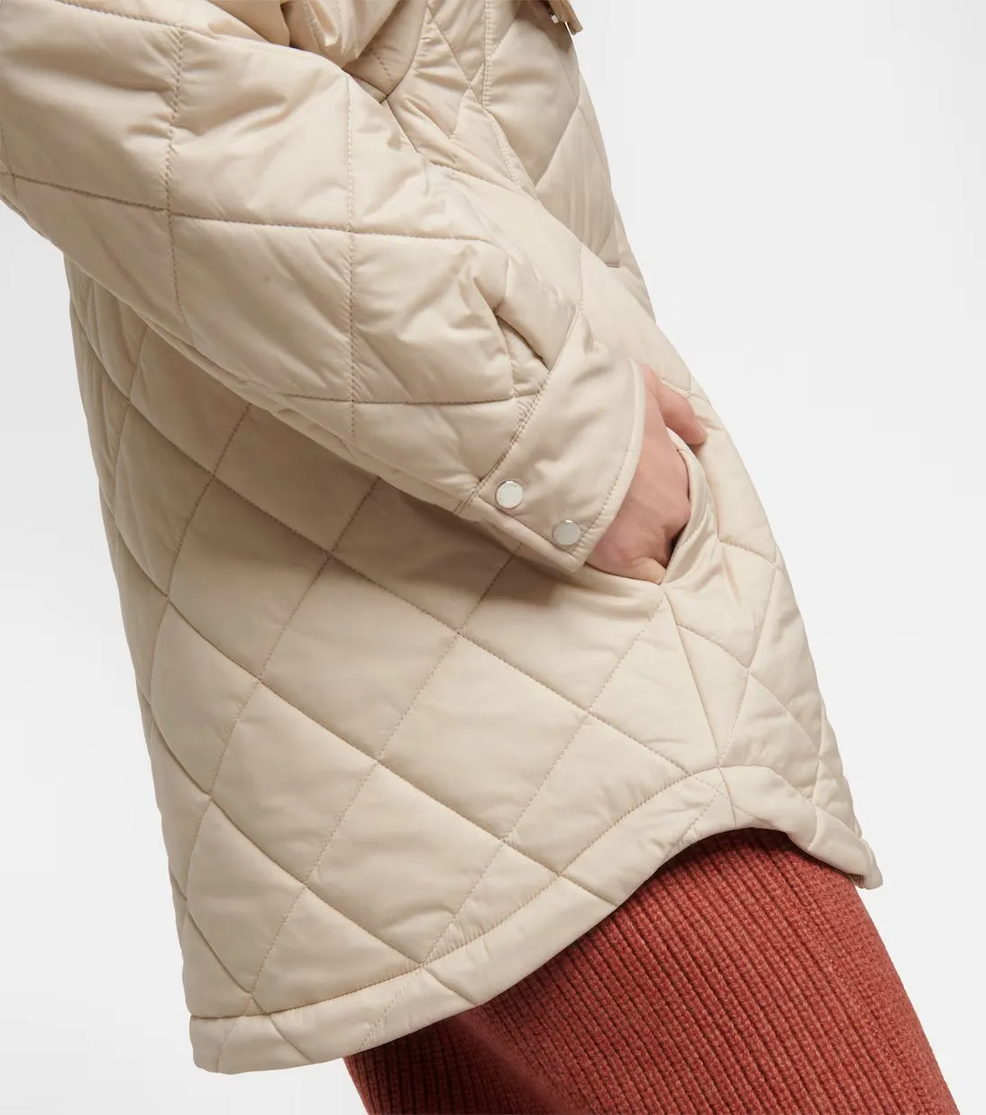 Women’s Diamond Quilted Jacket with Knit Collar