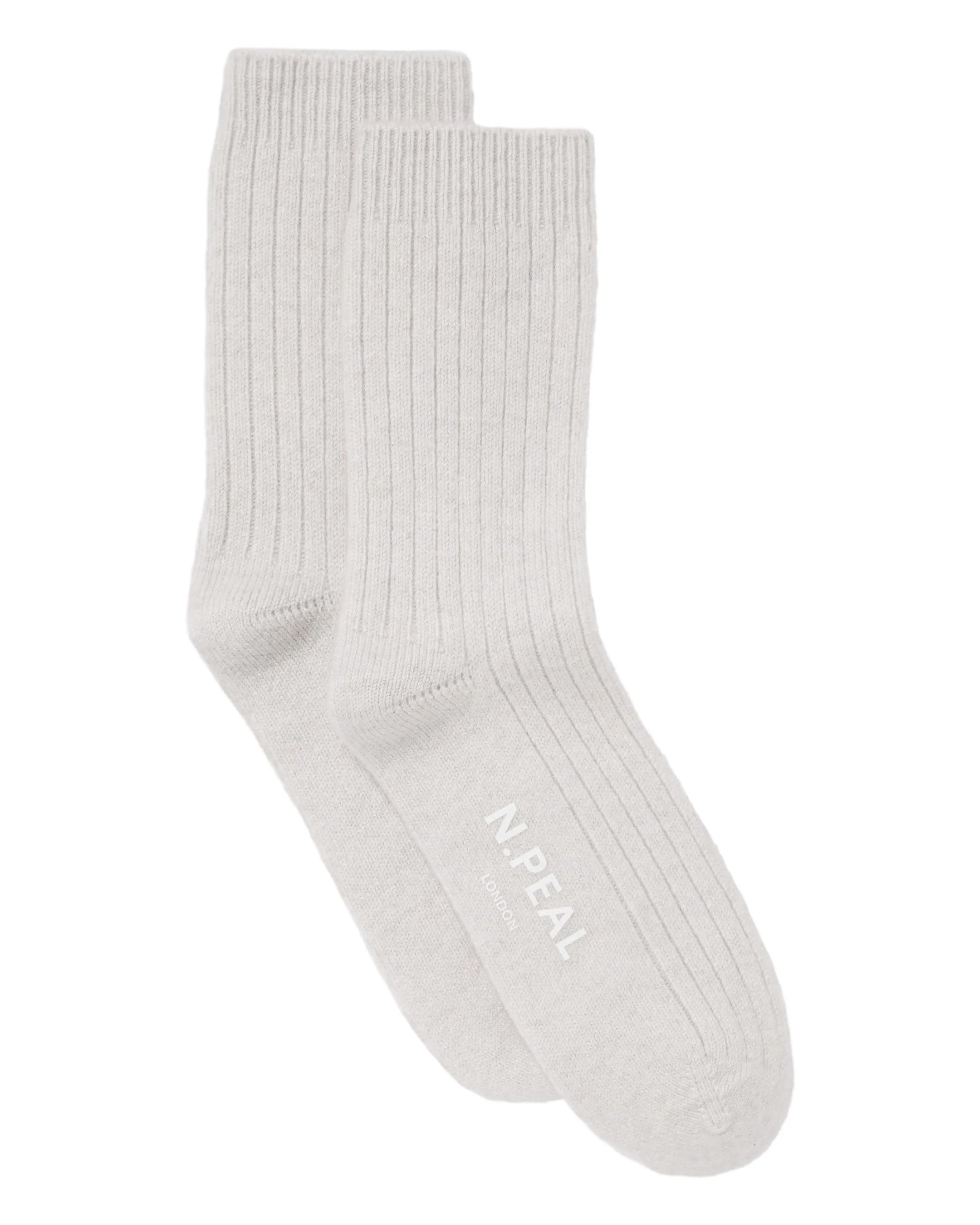 Women's Rib Cashmere House Socks Fumo Grey