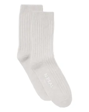 Women's Rib Cashmere House Socks Fumo Grey